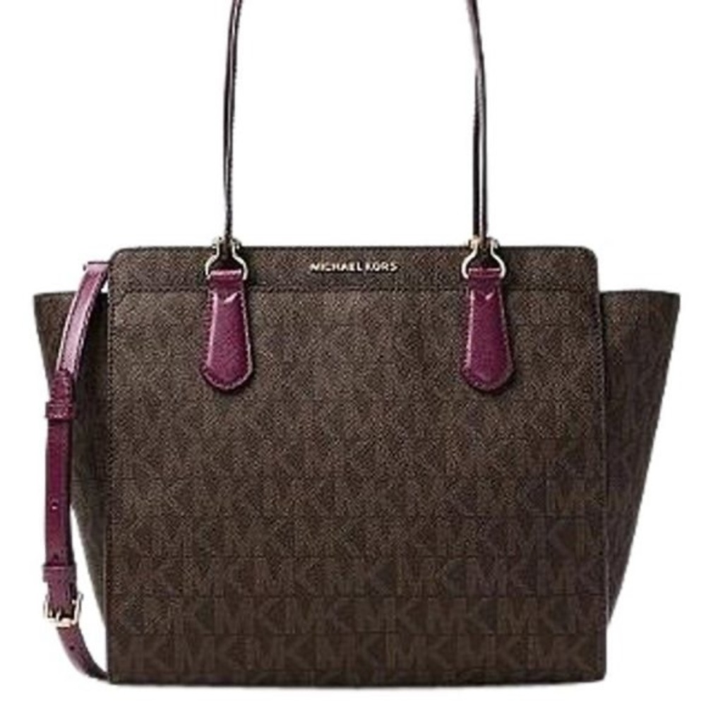 Michael Kors Dee Dee Convertible Tote Brown/Plum